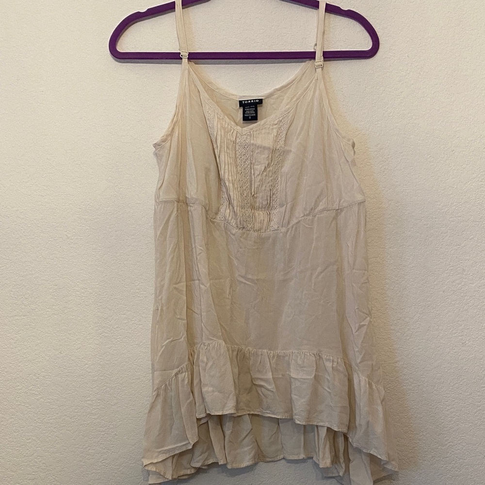 Torrid Cream Ruffle Hem Camisole